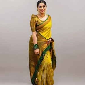 Yashika Women's Banarasi Kanjivaram Art Silk Saree with Blouse Material